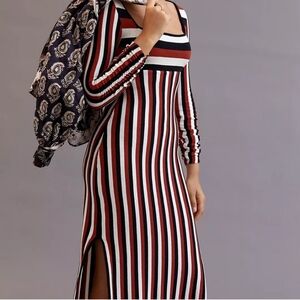 Anthropologie Maeve striped knit dress Sz S NWT